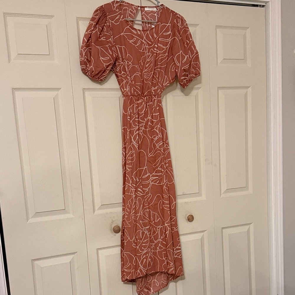 Lush Terracotta High Low Dress
